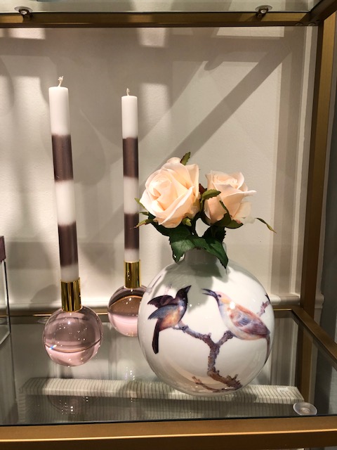 Pink Glass candlestick holders Aviary Vase from Cyan Designs